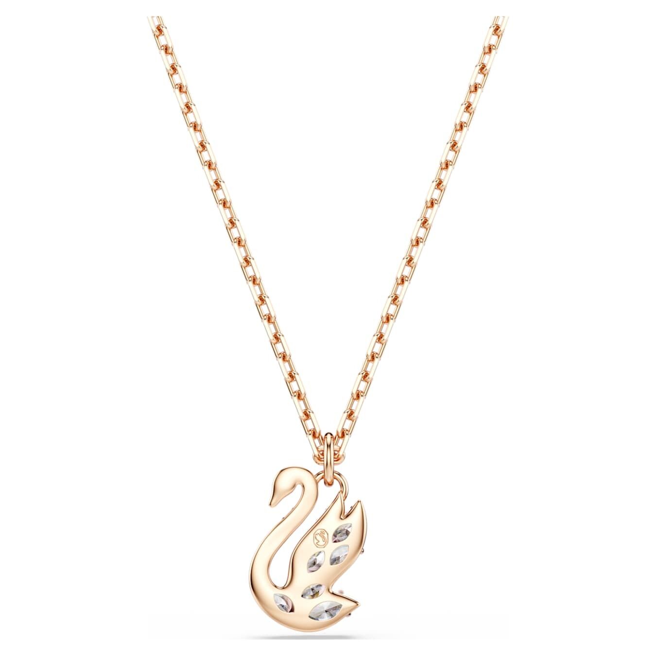 Swarovski  Swan Anhänger Verschiedene Schliffe, Schwan, Weiß, Roségold-Legierungsschicht