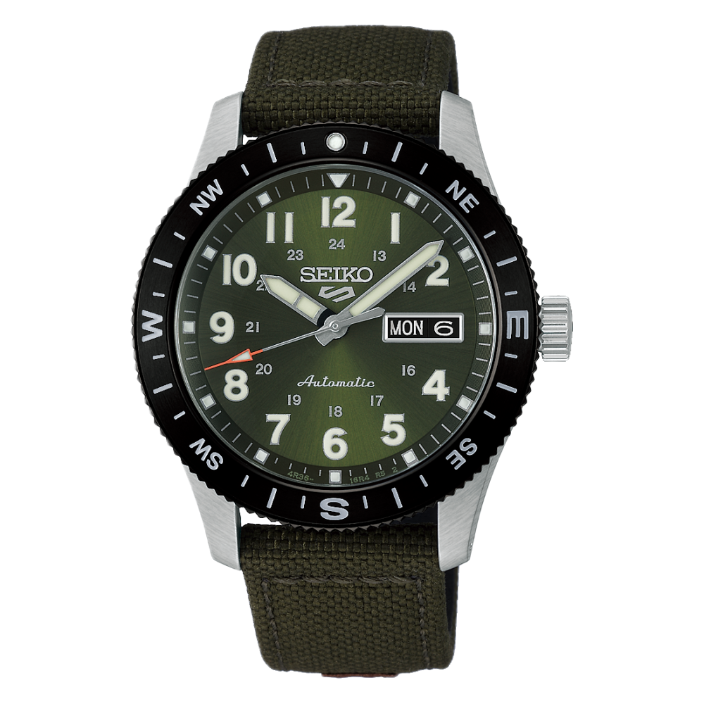 Seiko 5 Sports Field series 41mm,  Nylonband, Automatik, Grün Herrenuhr HDB008K1