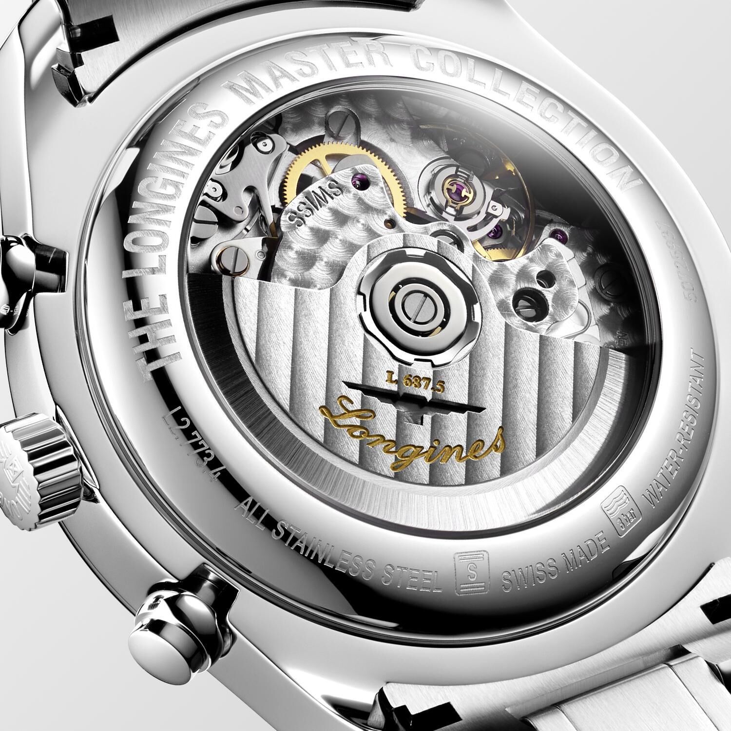Longines Master Collection Chrono Mondphase Anthrazit Edelstahlband Herrenuhr L2.773.4.61.6
