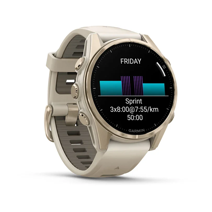 Garmin fēnix® 8 43 mm AMOLED Sapphire Nebelgrau/Softgold 010-02903-11