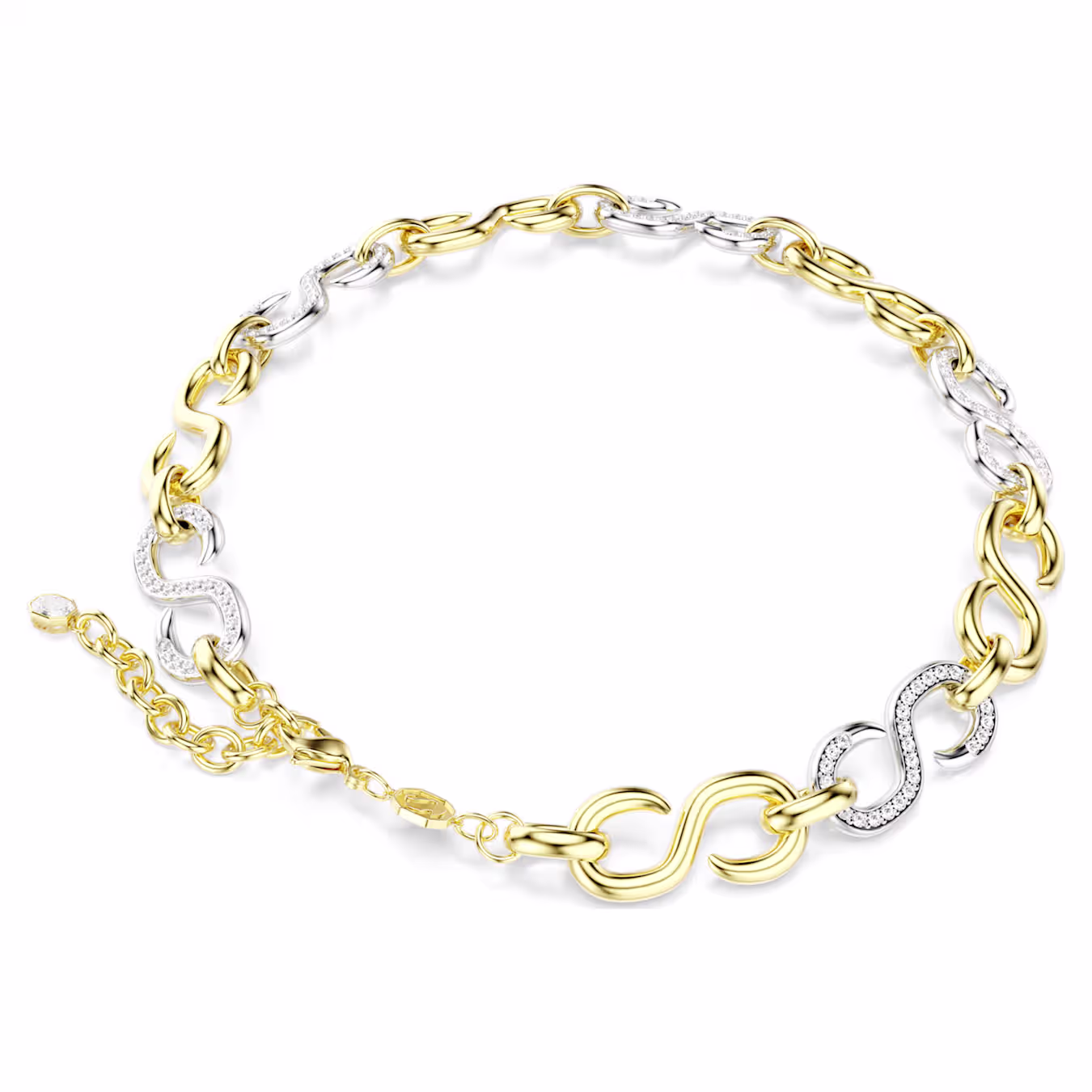 Swarovski  Dextera Halskette Rundschliff, Kette, Weiß, Metallmix