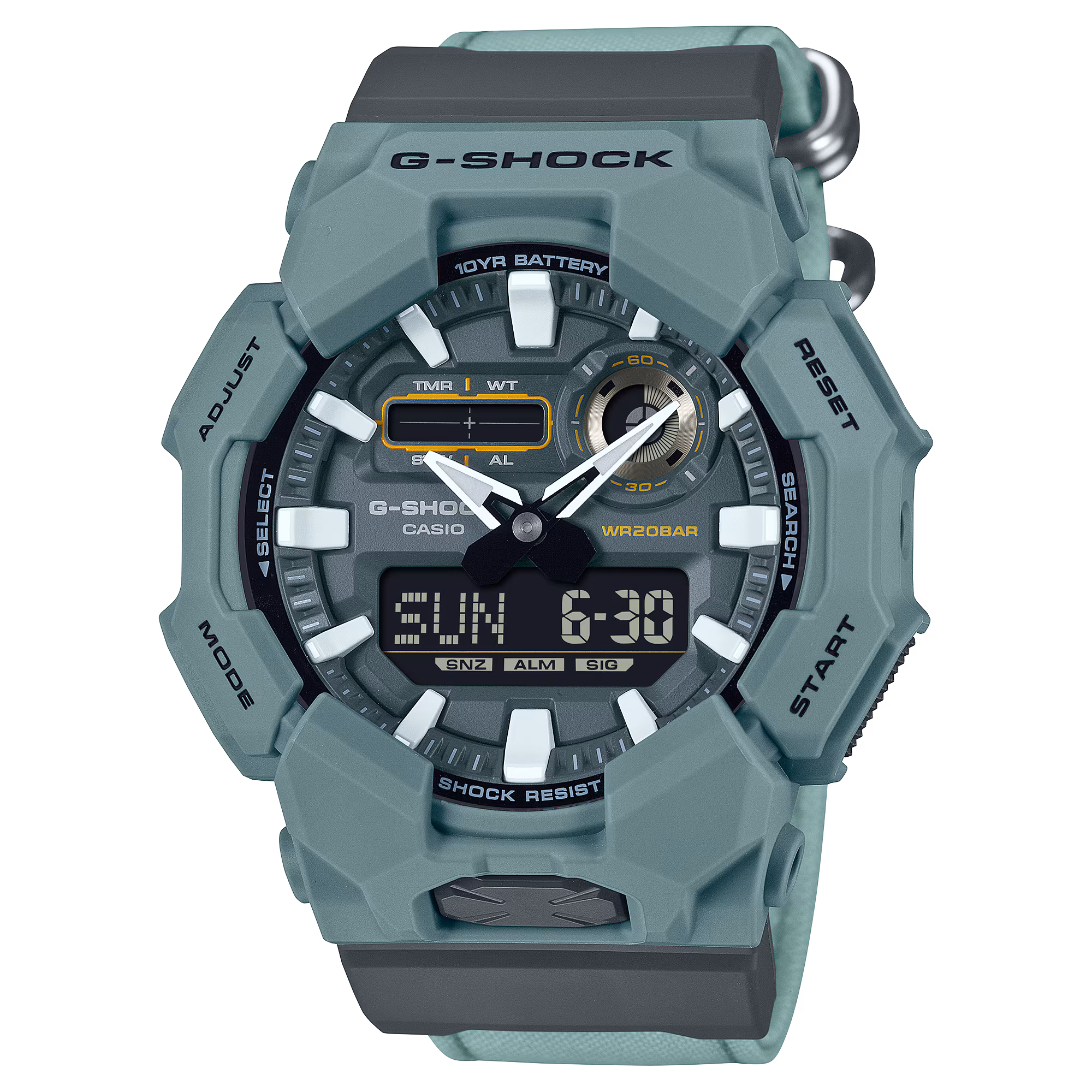 G-Shock Classic GA-010 Serie,  Stoffband, Quarzwerk, 51mm Herrenuhr GA-010CE-2AER