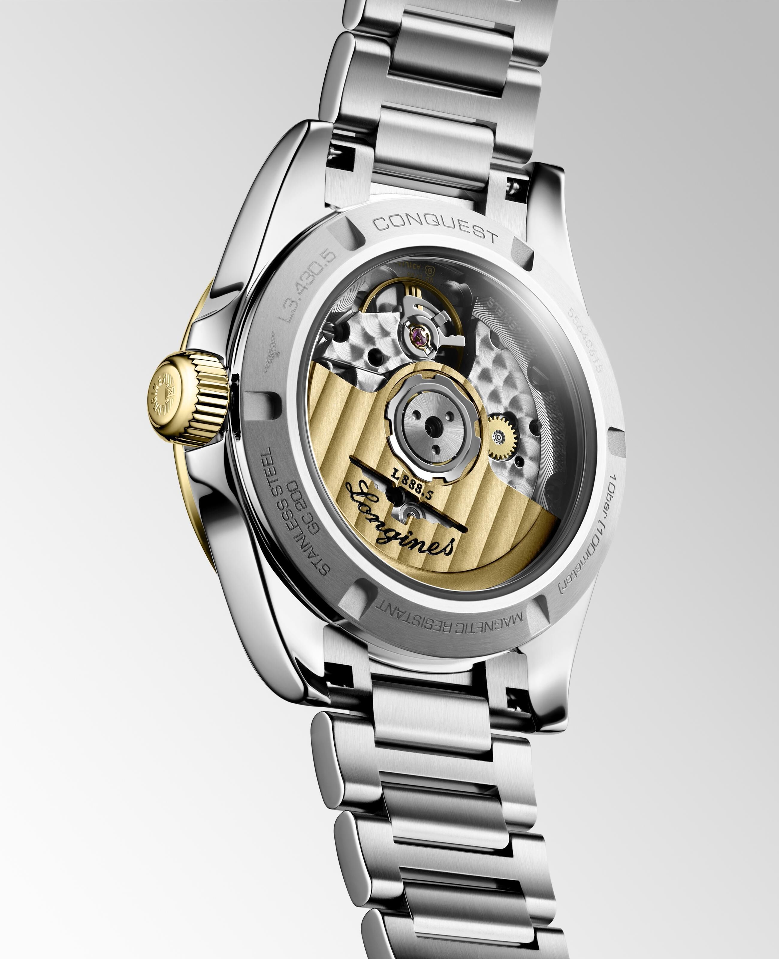 Longines Conquest gold silber Automatik Damenuhr L3.430.5.70.6