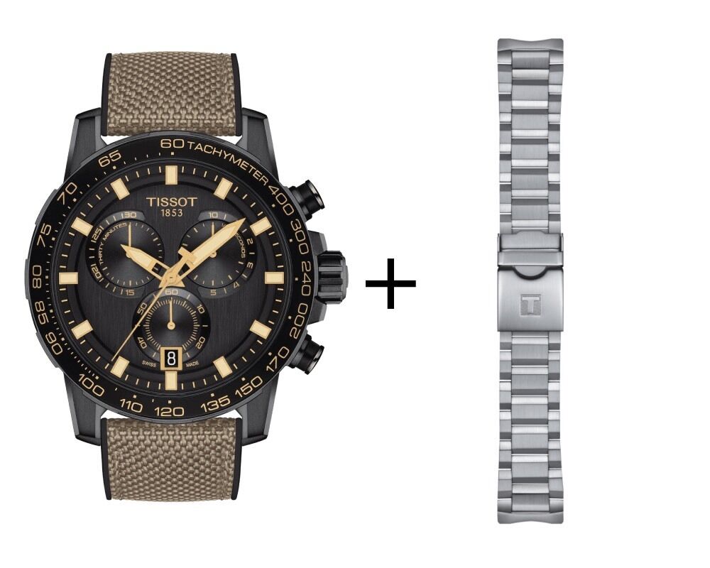 Tissot SUPERSPORT CHRONO Herrenuhr T125.617.37.051.01 Set mit Edelstahlband 