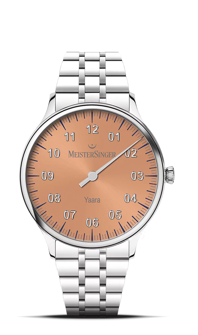 Meister Singer Yaara - Lachs mit Silber, 36mm, Automatikuhrwerk Damenuhr YA916S