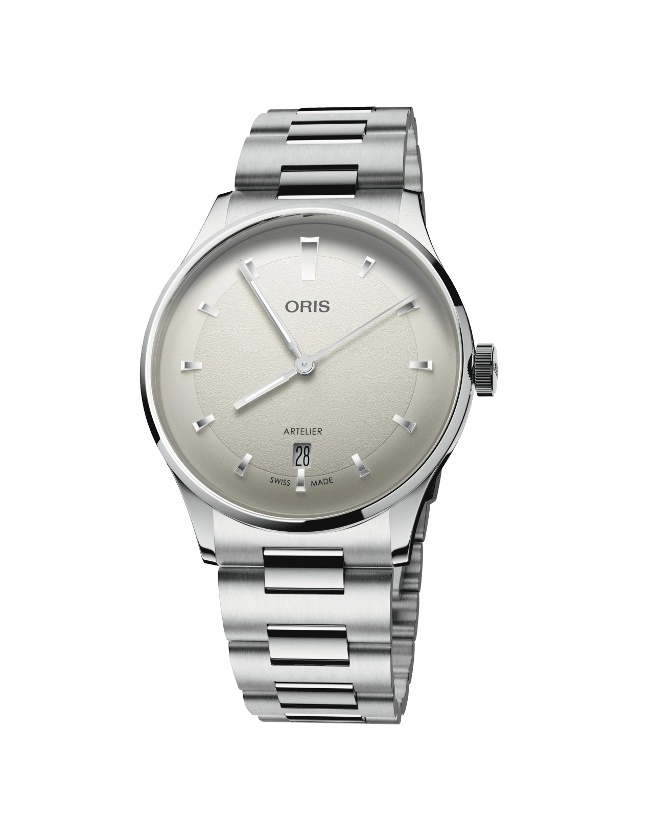 Oris Artelier Date, 38mm, automatic, stainless steel, white men's watch 01 733 7810 4051-07 8 20 20