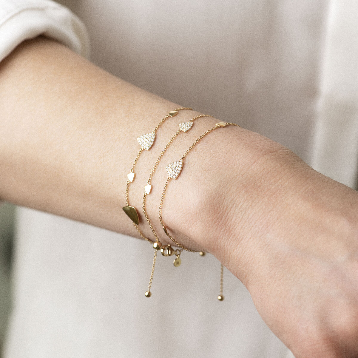 One More Eolo Damen Armband in 18 Karat Gelbgold mit Diamanten 947006A