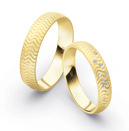 First Individual Love 3D Yellow – Two pair of wedding rings Rauschmayer 72-04036 / 73-04036
