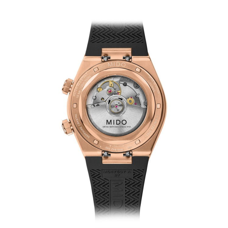 Mido Multifort 8 two crowns, Roségold, Kautschukband Herrenuhr M047.507.37.051.00