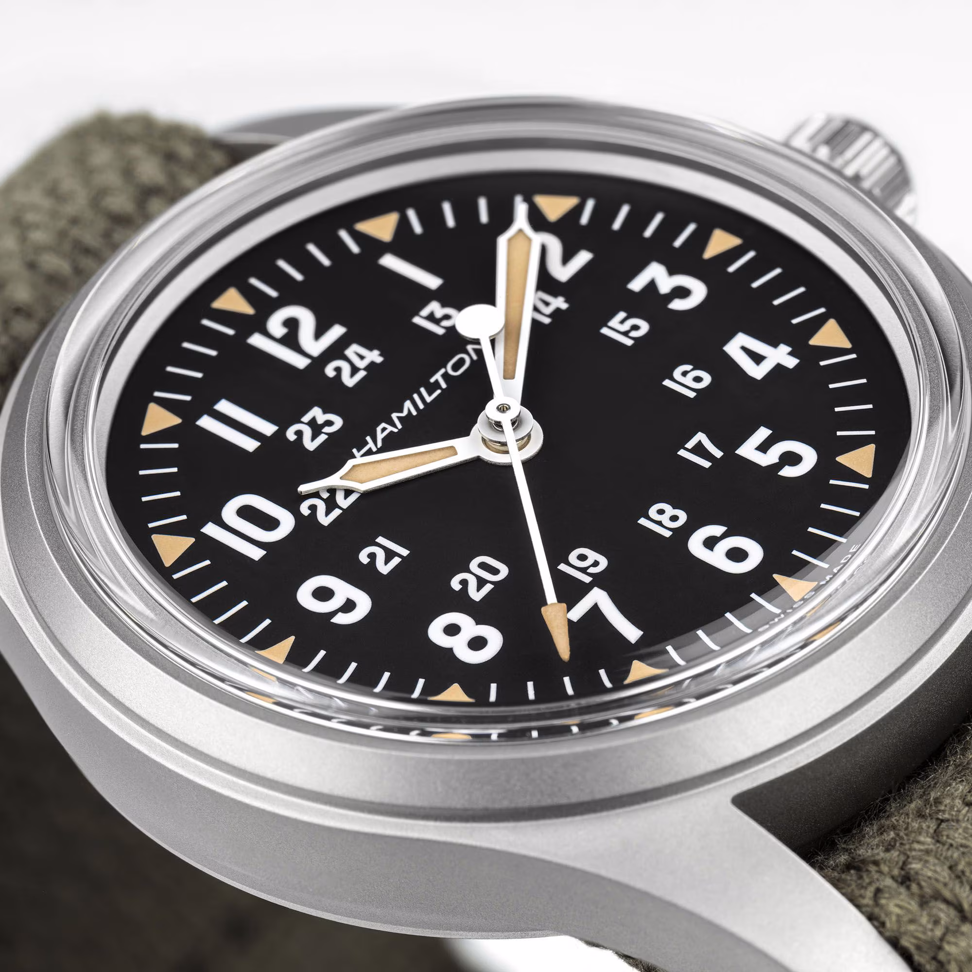 Hamilton Khaki Field Mechanical 36 mm, Handaufzug,  Textilband, 80 Stunden Gangreserve Herrenuhr H69399930