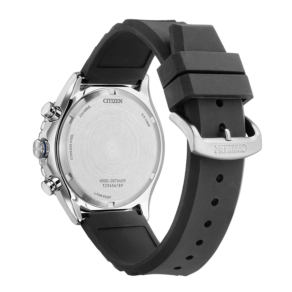 Citizen Eco-Drive Sport Chronograph, 43 mm, Silikonband Herrenuhr AT2569-04L