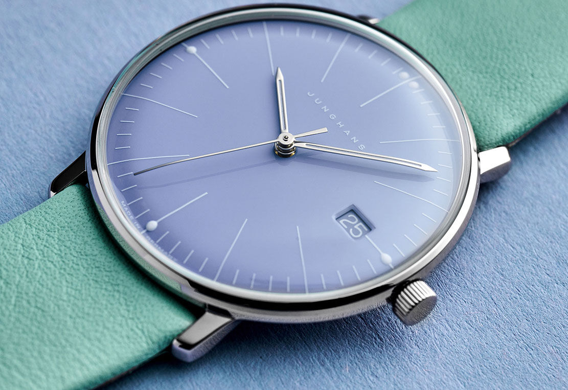 Junghans max bill ladies turquoise leather strap ladies watch 47/4554.02