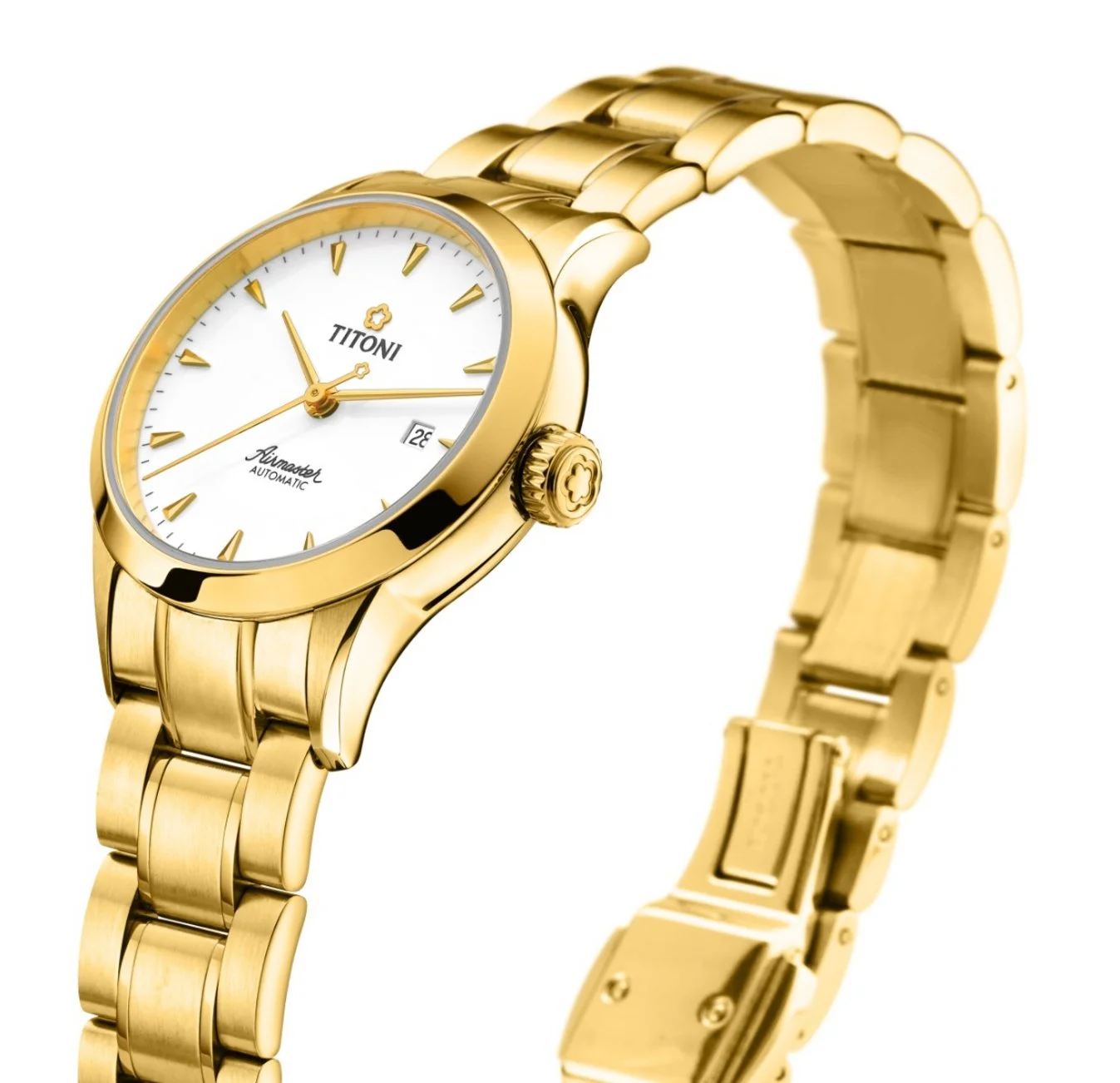 Titoni Airmaster Automatik Gelbgold PVD Damenuhr 23733G-583