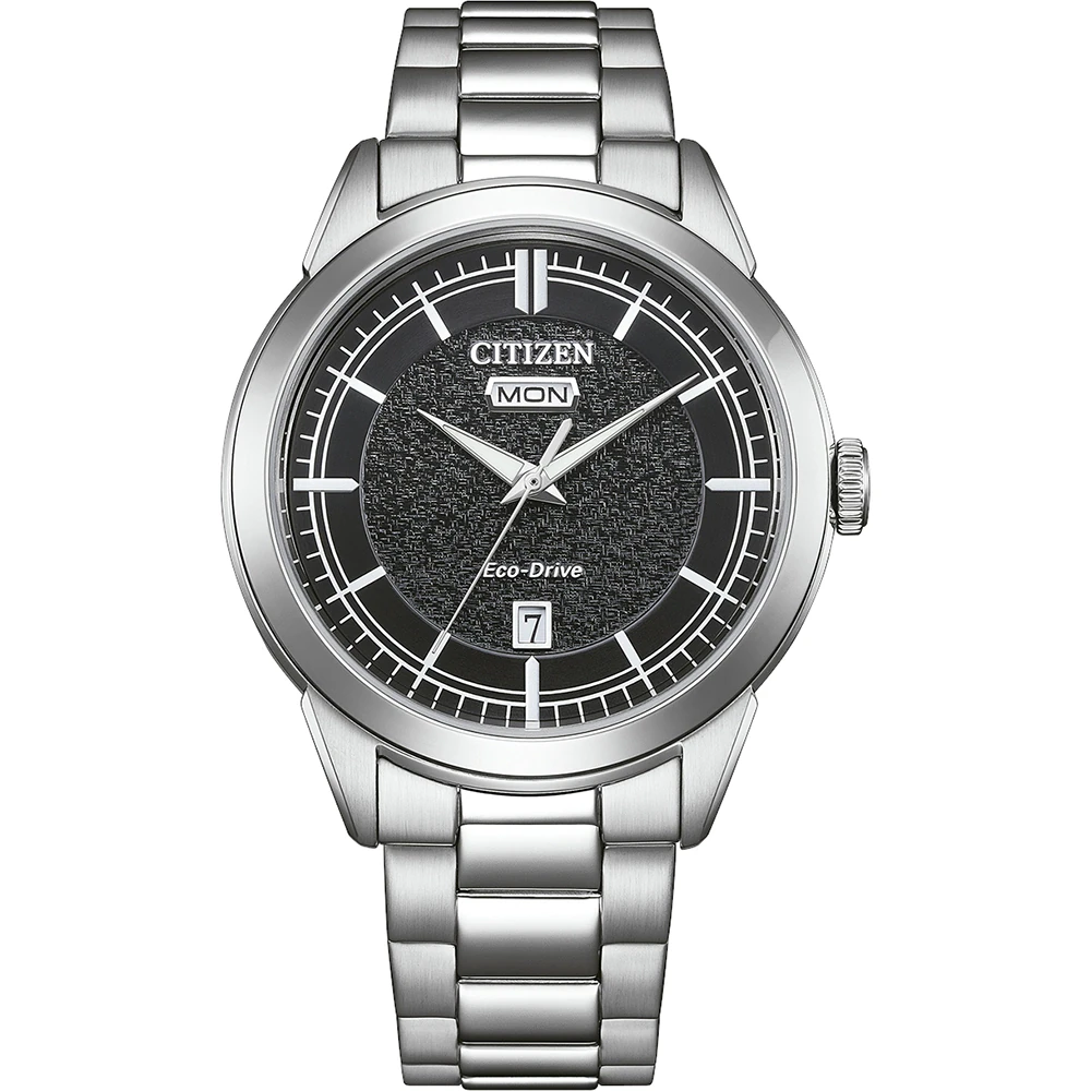 Citizen Eco-Drive Classic Day-Date Edelstahl Schwarz, 40.5mm Herrenuhr AW0151-85EC