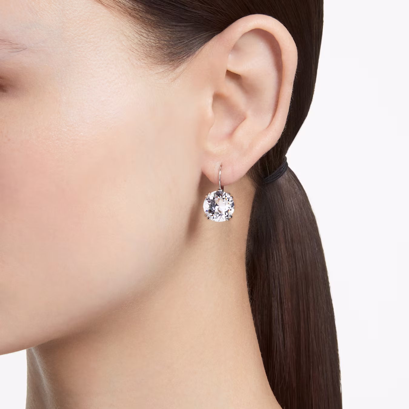 Swarovski Millenia Drop Earrings, Round Cut, White, Rhodium Plated