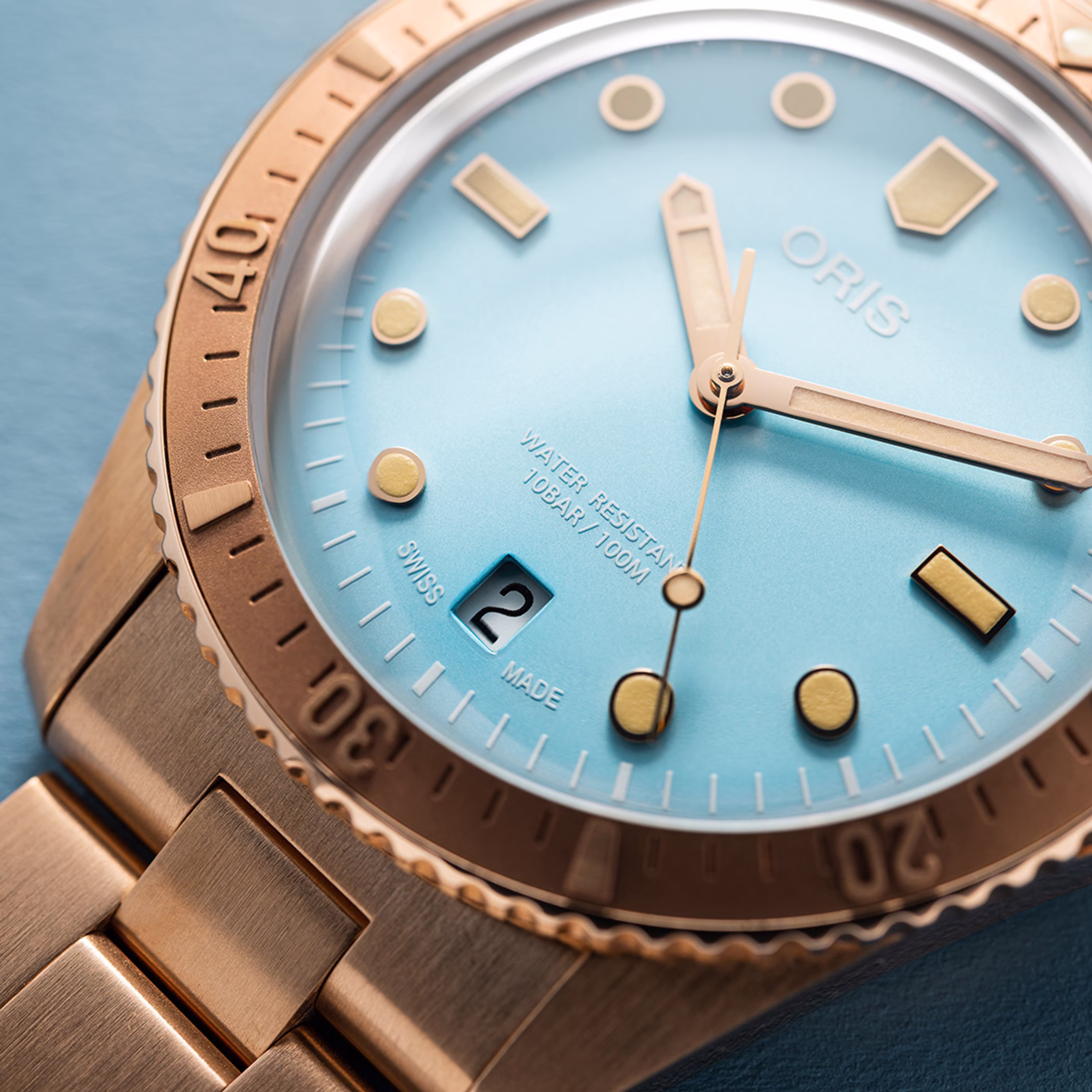 Oris Divers Sixty-Five Cotton Candy 38mm, bronze men's watch 01 733 7771 3155-07 8 19 15
