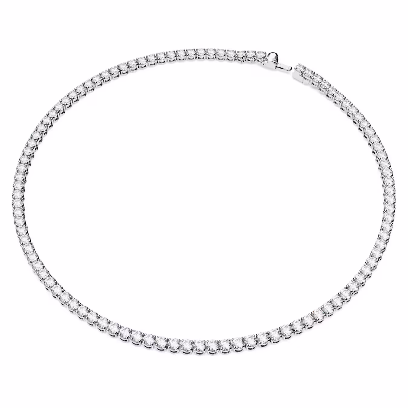 Swarovski Matrix Tennis Set Round Cut, White, Rhodium Plated