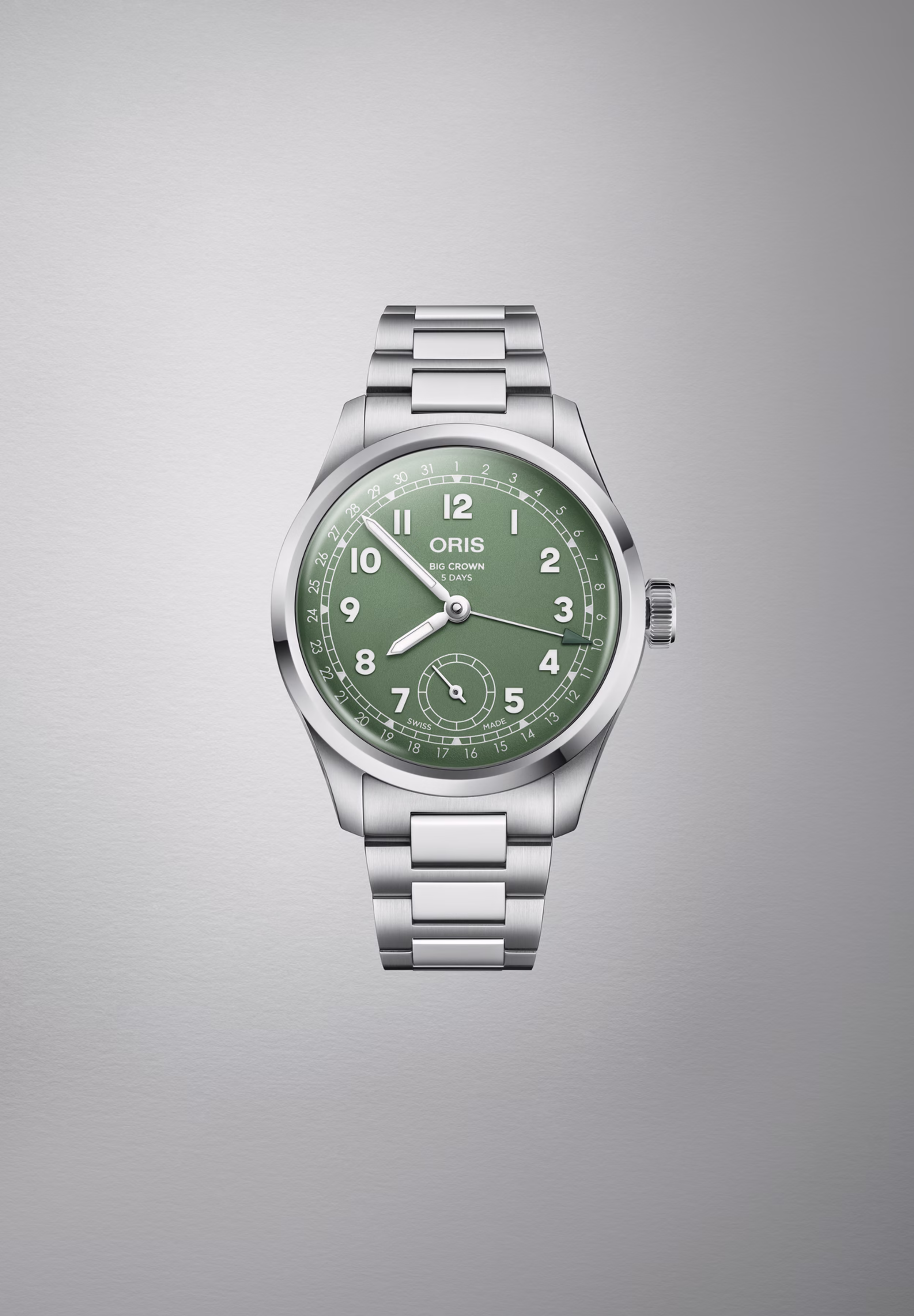 Oris Big Crown Pointer Date Calibre 403, 40mm, five-day power reserve, green men's watch 01 403 7799 4067-07 8 20 06