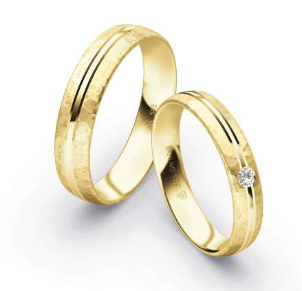 First Individual Love 3D Yellow – Two pair of wedding rings Rauschmayer 72-04037 | 73-04037