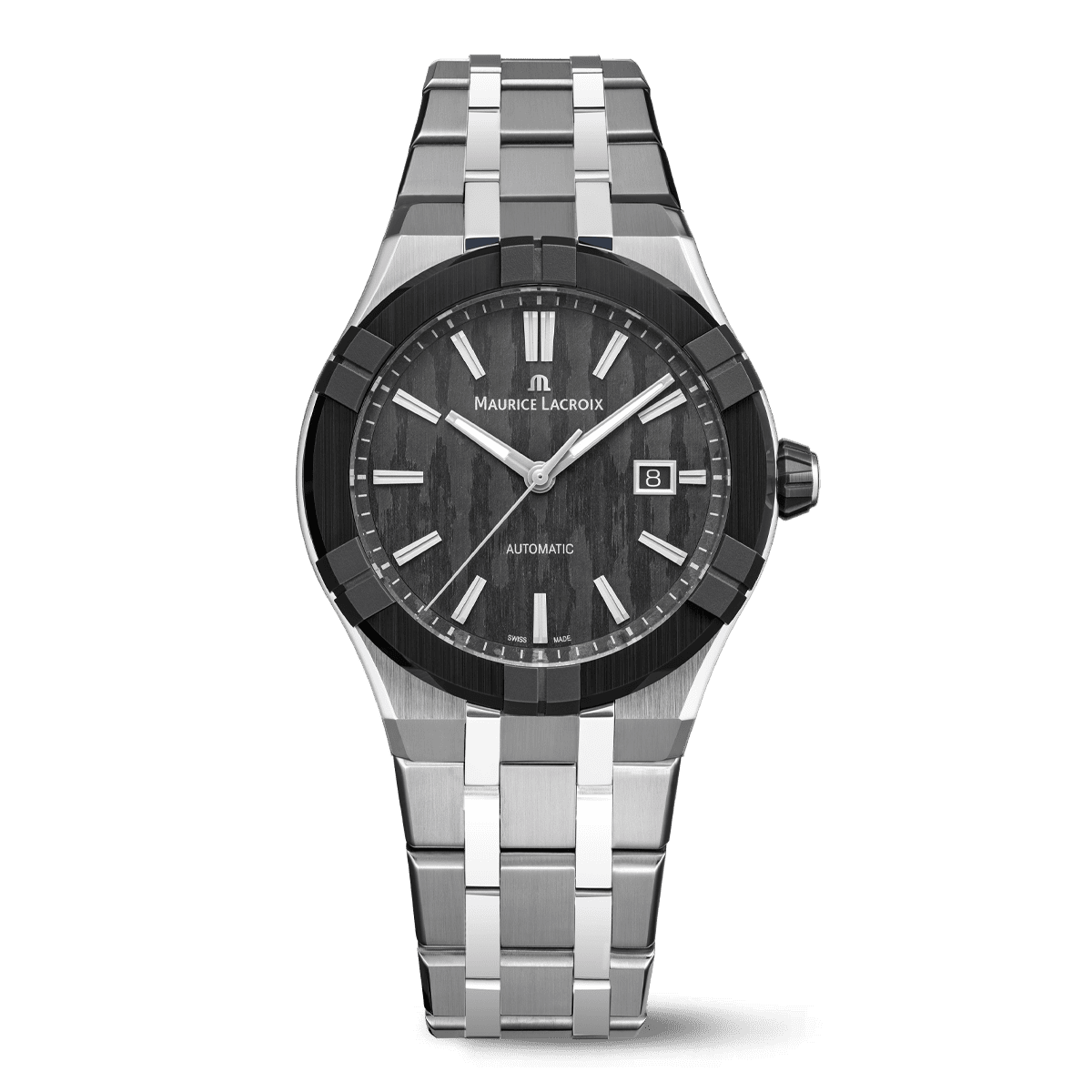 Maurice Lacroix Aikonic Automatic 43mm, 60-hour power reserve, stainless steel, black men's watch AC6008-SSL22-330-1