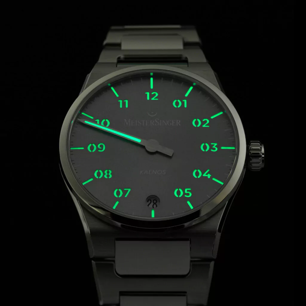 Meister Singer Kaenos Sonnenschliff Grau Herrenuhr KS927