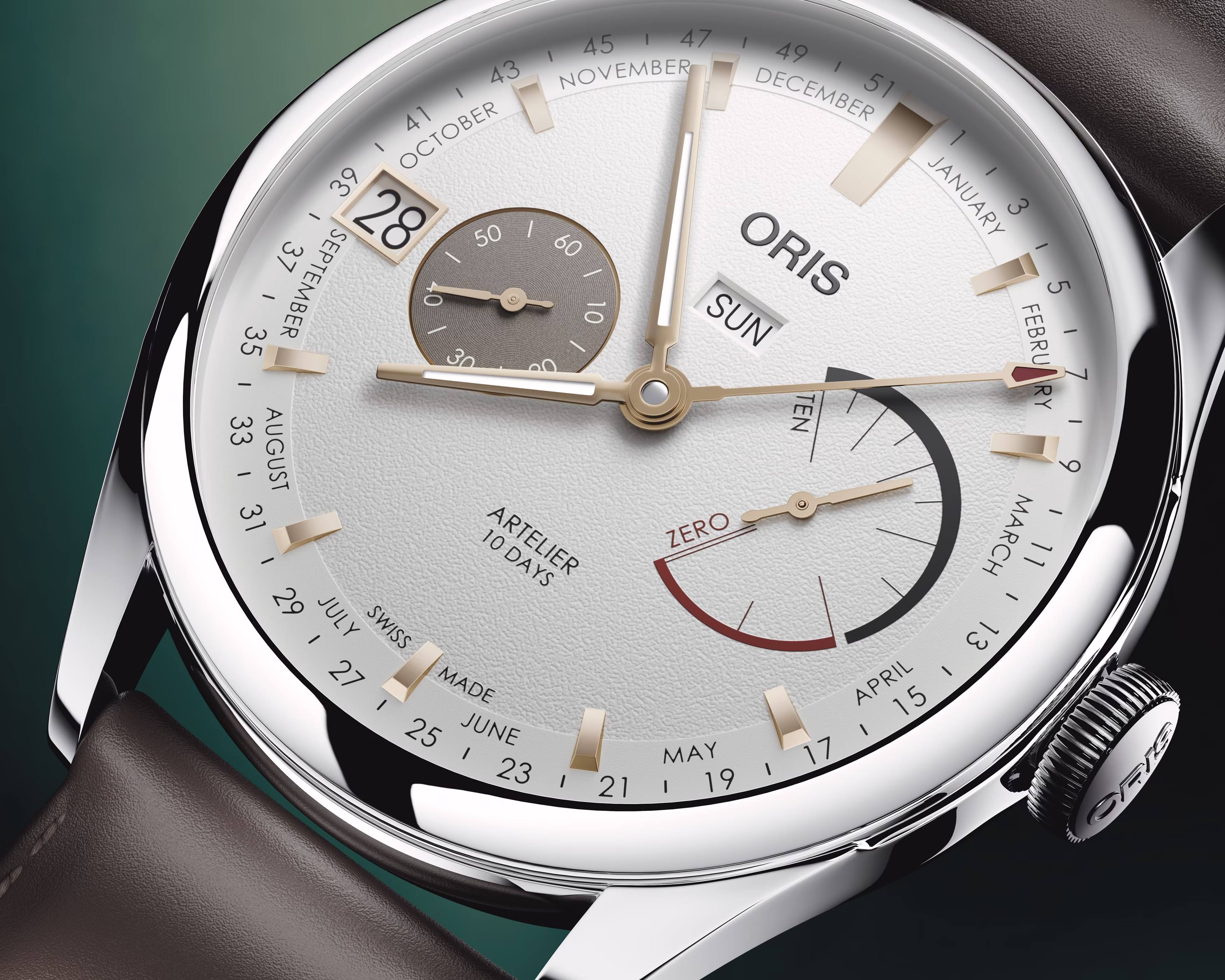 Oris Artelier Calibre 113, 43mm, leather strap, 10-day power reserve, white men's watch 01 113 7806 4051-07 5 22 96FC