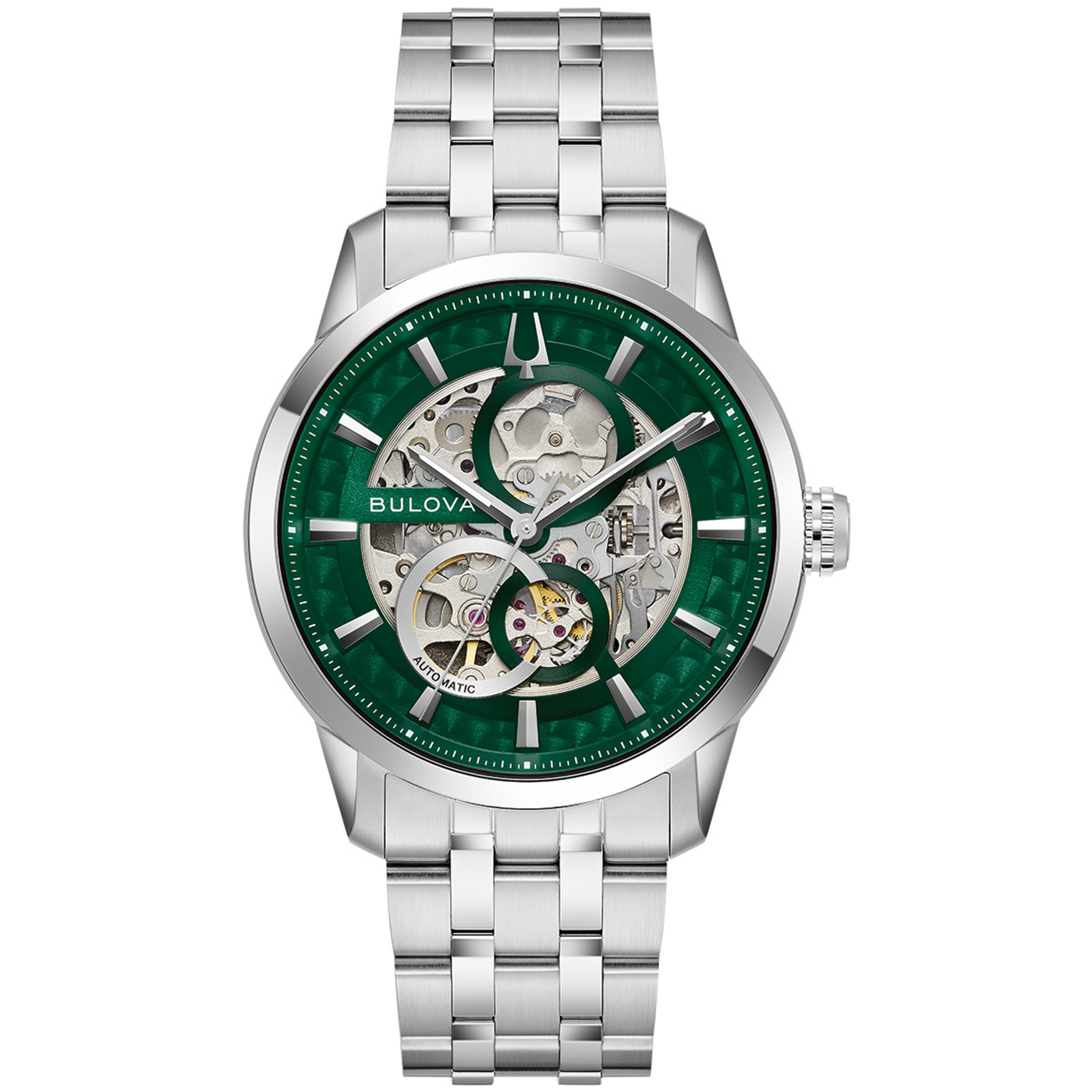 Bulova Sutton Skeleton Grün Herrenuhr 96A329 Bulova Sutton Skeleton Grün Herrenuhr 96A329