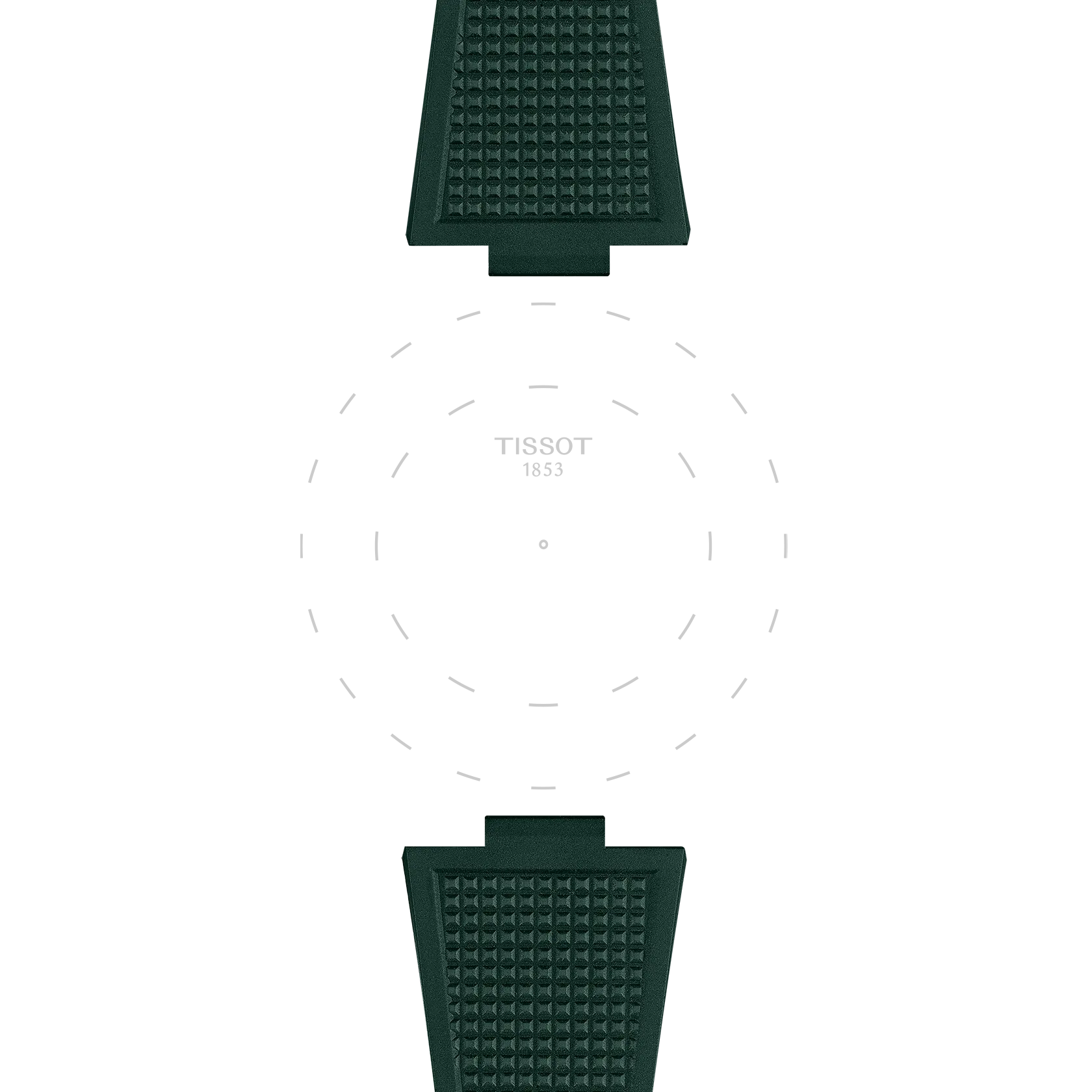 Tissot dark green rubber strap for PRX models with a 40 mm diameter T852.050.987