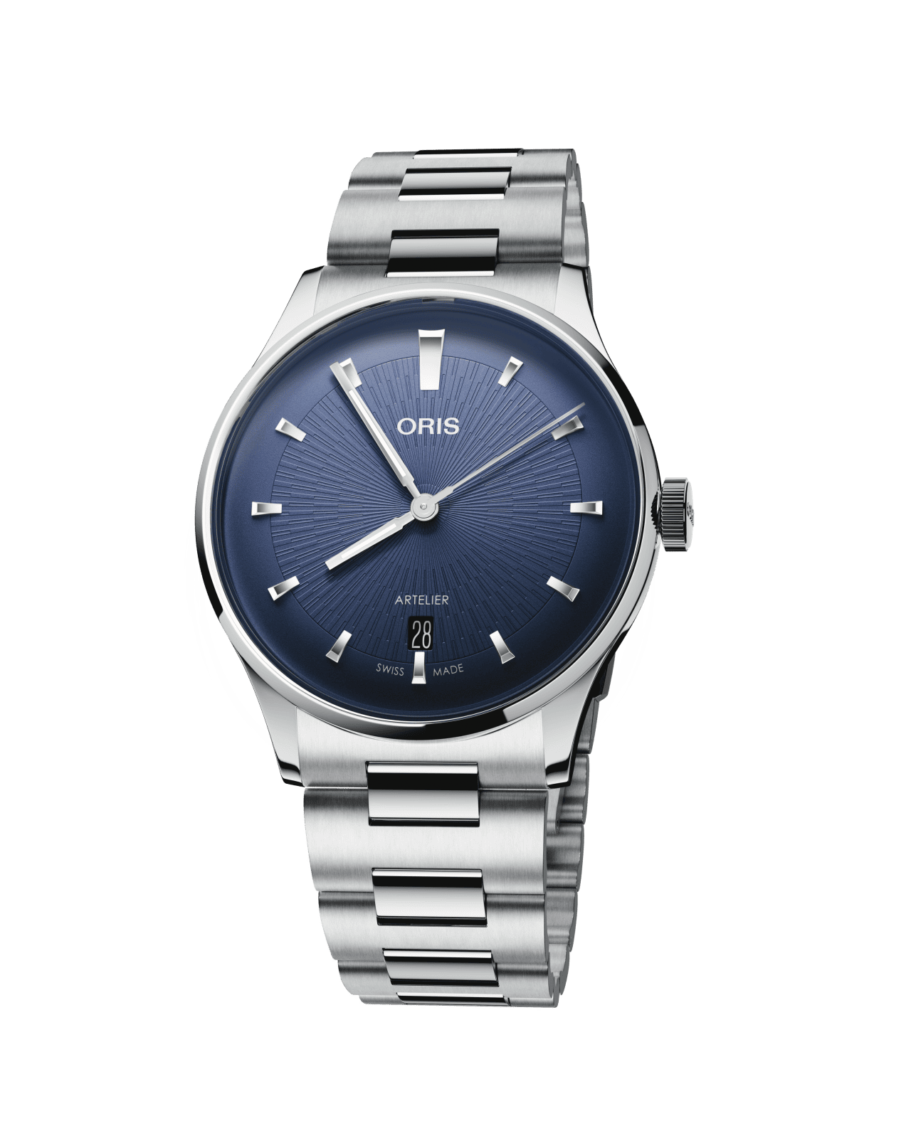 Oris Artelier Date, 38mm, automatic, stainless steel, blue men's watch 01 733 7810 4055-07 8 20 20