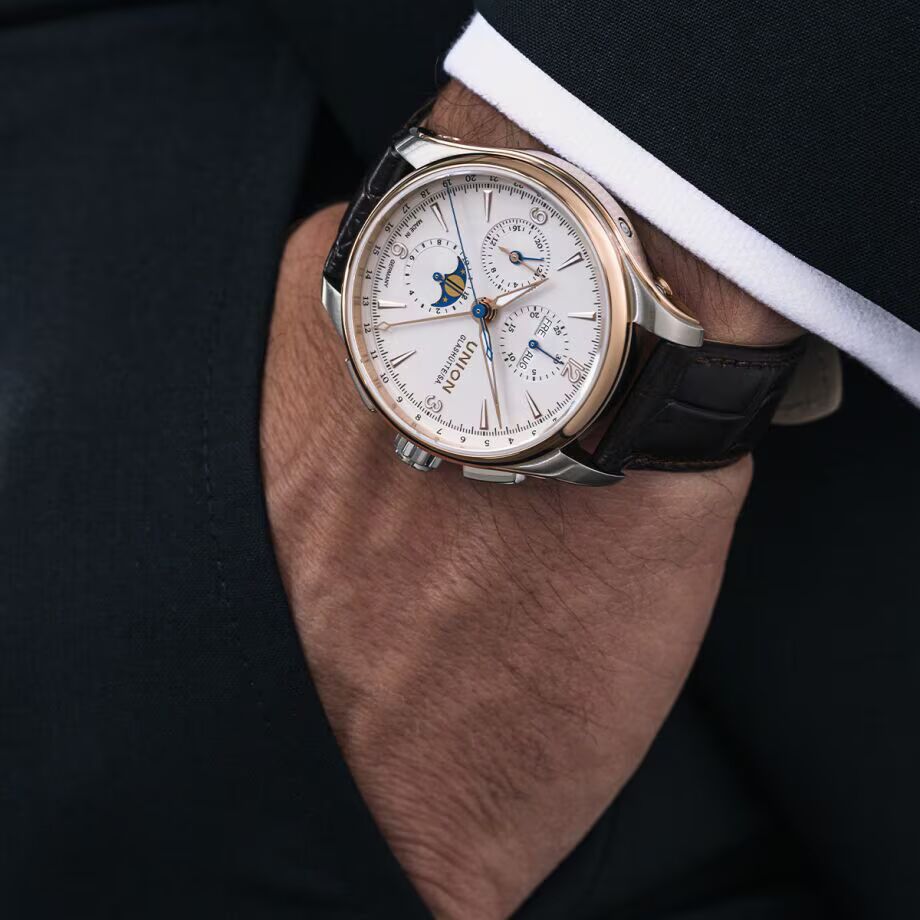 Union Glashütte Belisar Chronograph Moonphase 18KT Rose Gold Men's Watch D907.425.46.017.01