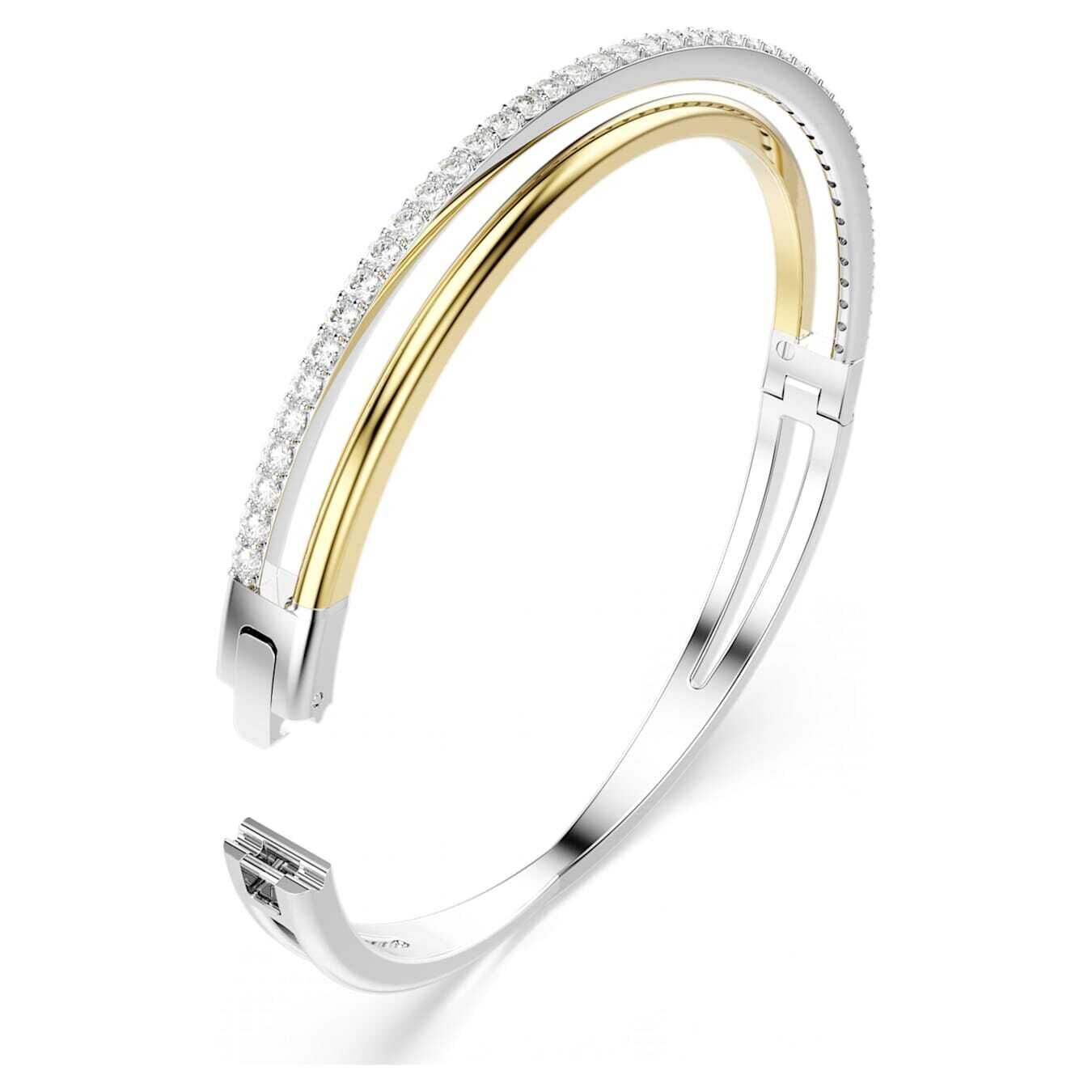 Swarovski  Hyperbola Armreif, Rundschliff, Gr. S, Metallmix, Silber/Gold