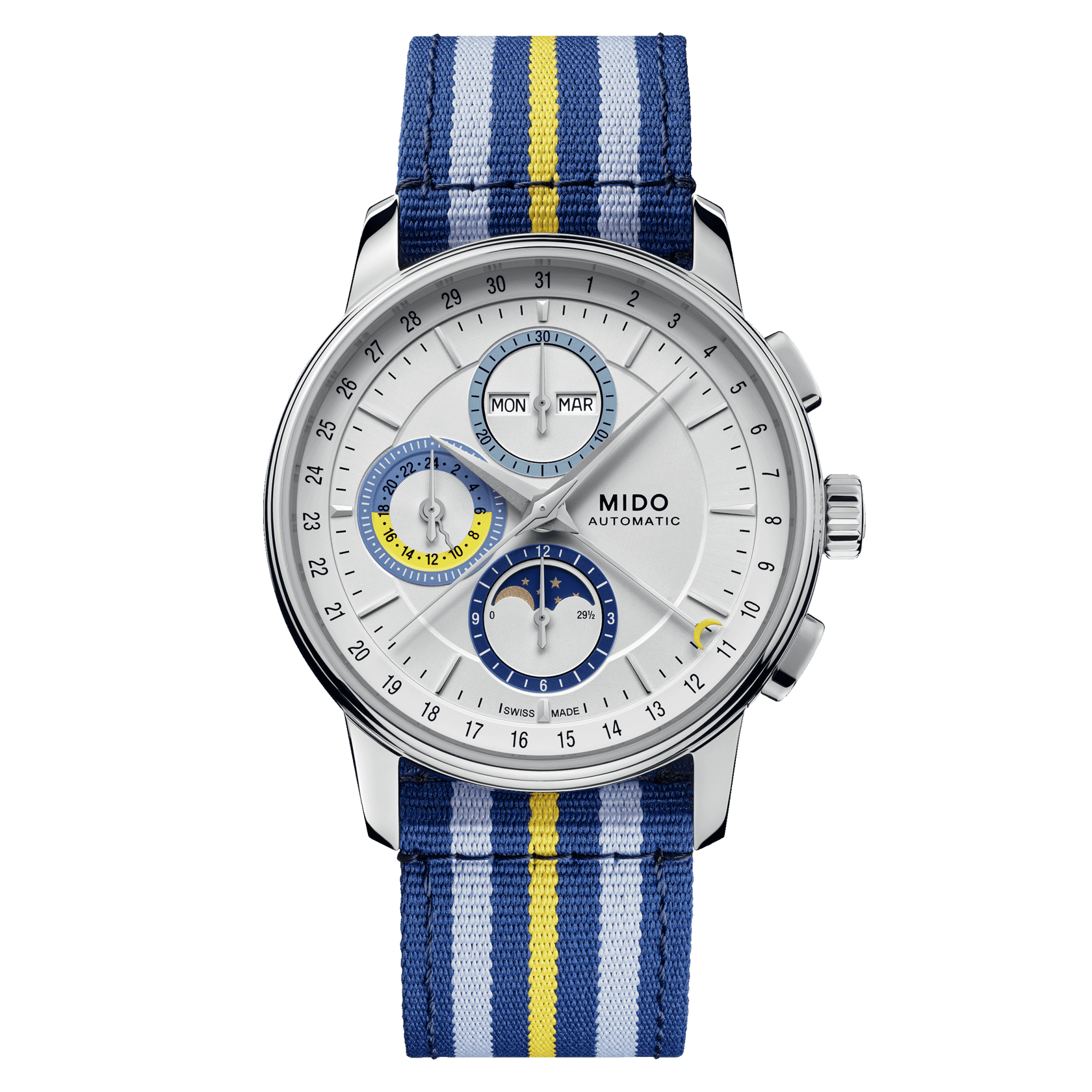 M027-625-17-031-00_0_front_1 Mido Baroncelli Chronograph Moonphase M027.625.17.031.00 Herrenuhr