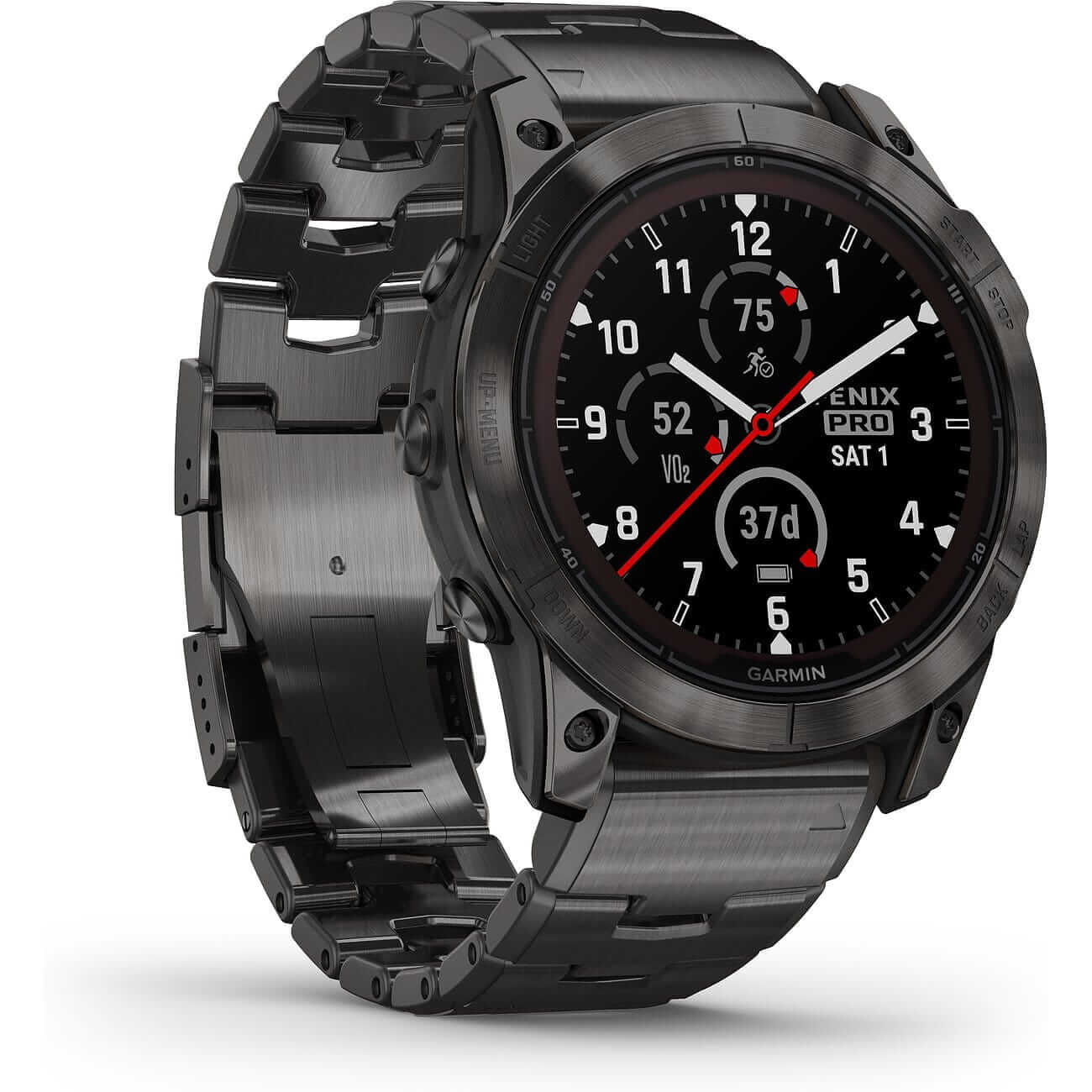 Garmin fēnix® 7X Pro Sapphire Solar Carbon Gray Titanium with titanium bracelet and silicone strap 010-02778-30