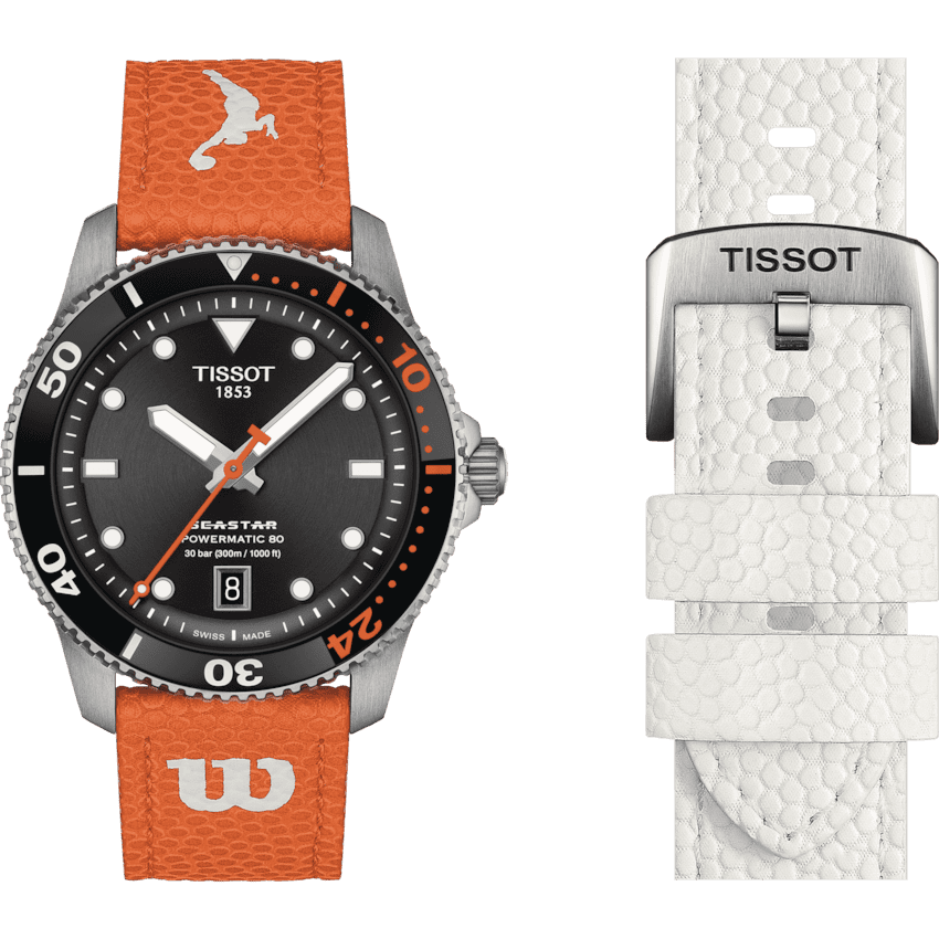 Pre owned - Tissot Seastar Wilson WNBA Set mit weißem Lederarmband T120.807.17.051.00