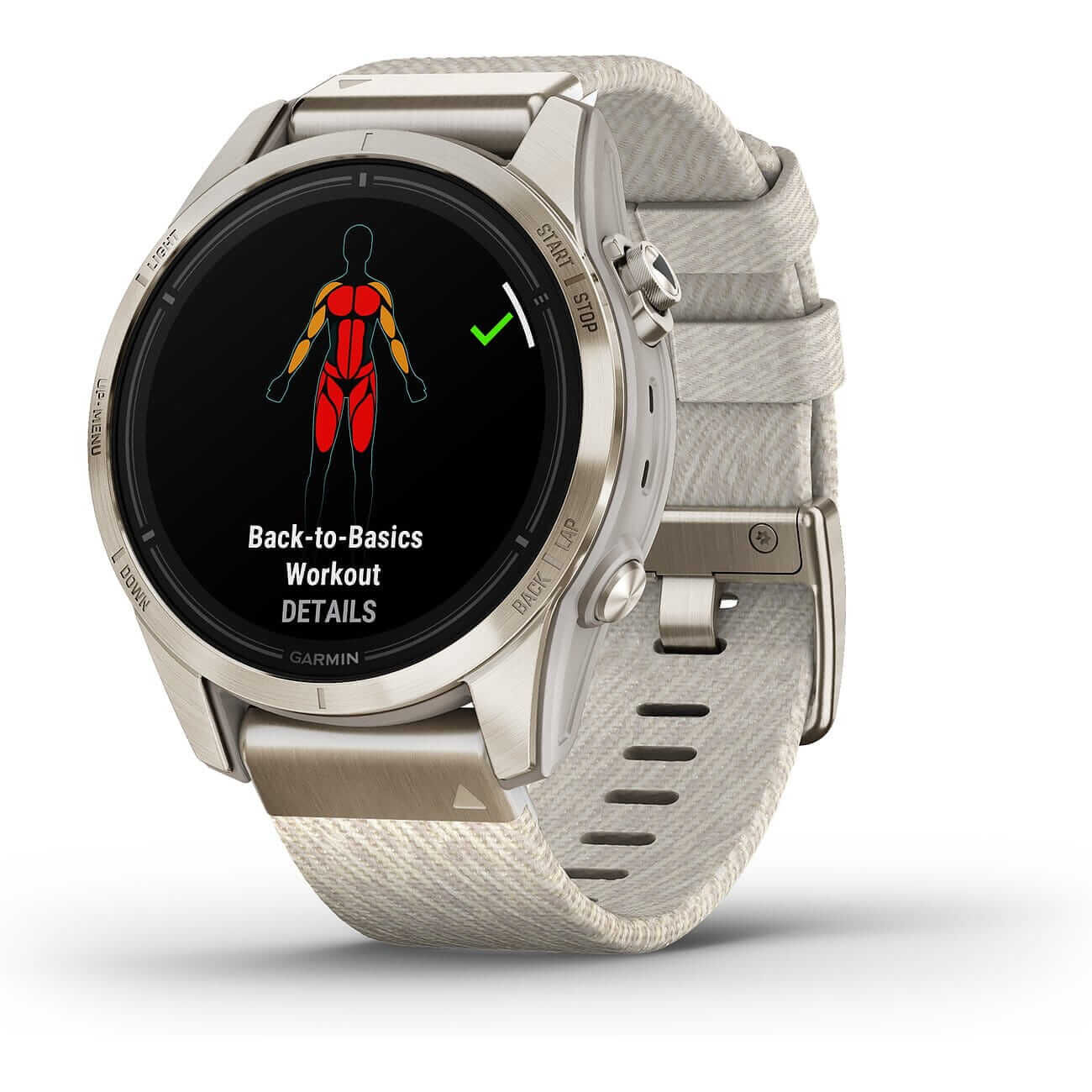 Garmin Epix™ Pro Gen 2 Sapphire 42mm beige/soft gold with nylon strap and silicone strap 010-02802-20