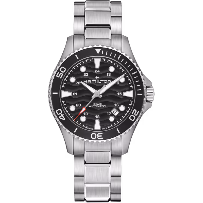 Hamilton KHAKI NAVY SCUBA AUTO Schwarz Metallband 40 MM Herrenuhr H82415130