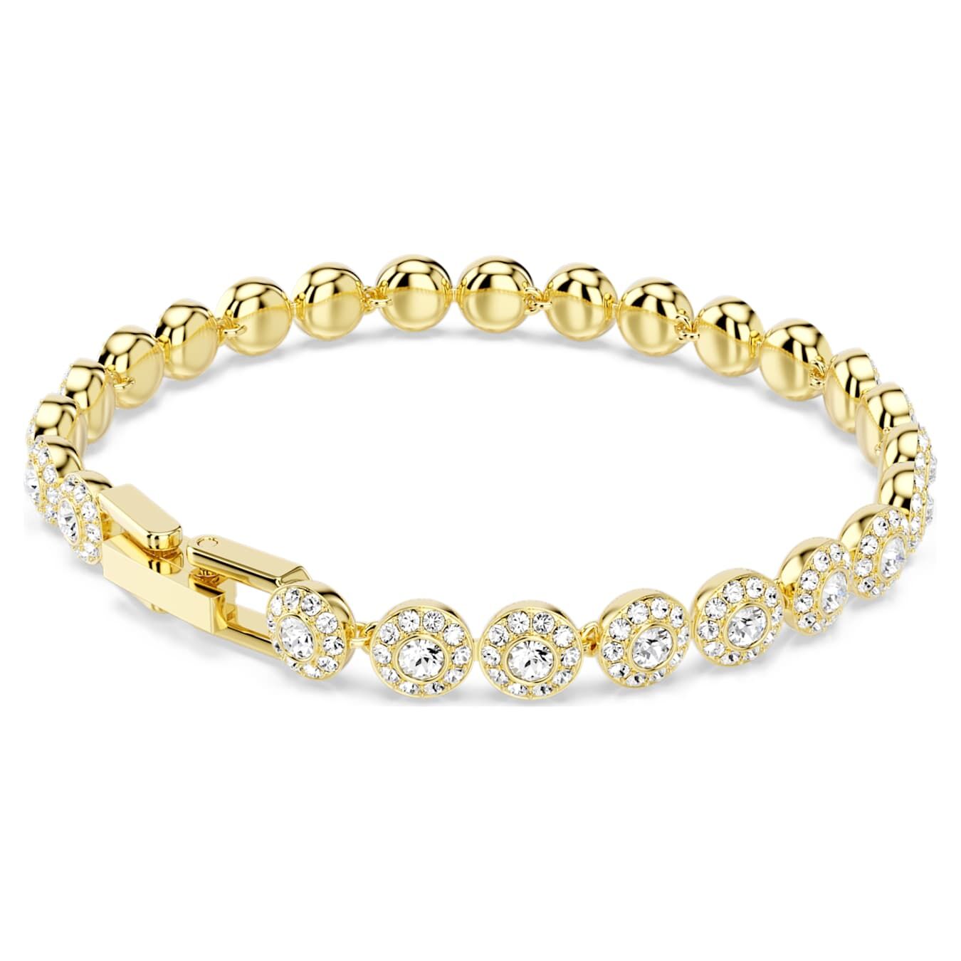 Swarovski Una Angelic bracelet, round cut, white, gold alloy layer