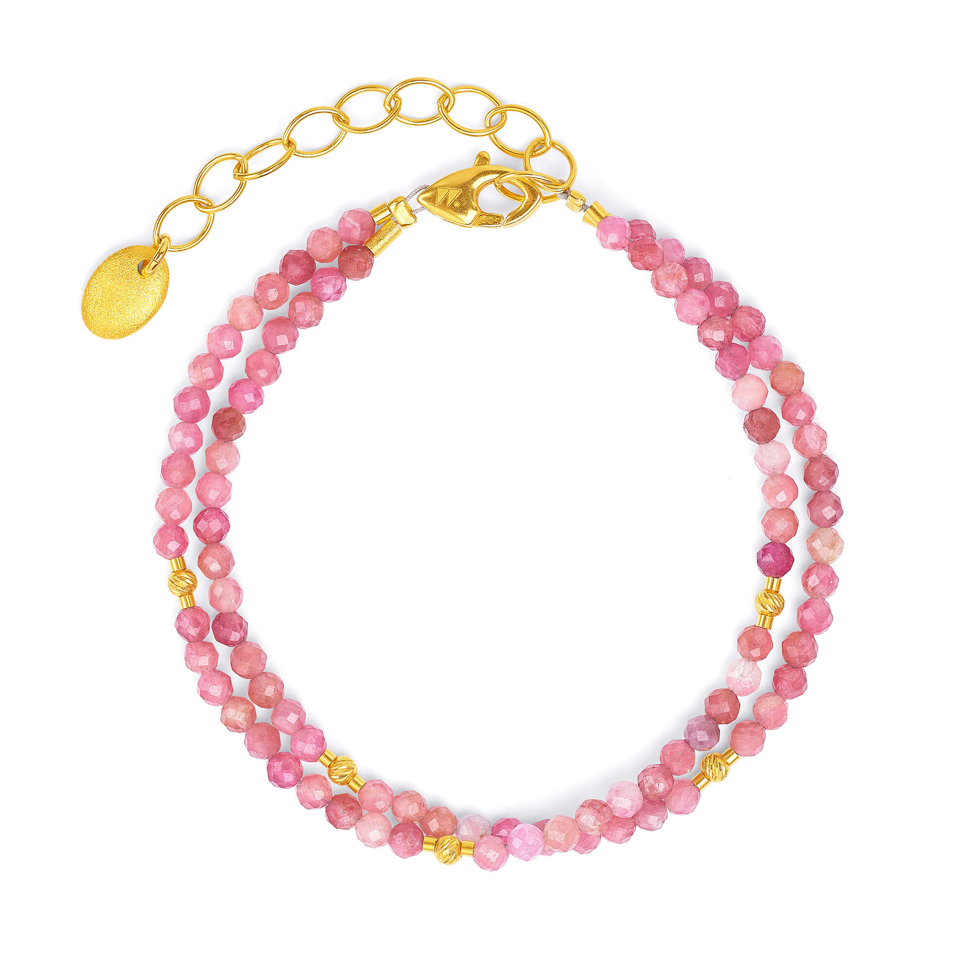 Bernd Wolf Armband Indinas Designlinie Cleopatra, Turmalin pink, 24-Karat-goldplattiert