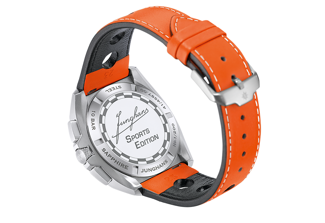 Junghans 1972 Chronoscope Sports Edition 2026, Orange, Quarzwerk, Limited Edition Herrenuhr 41/4557.00