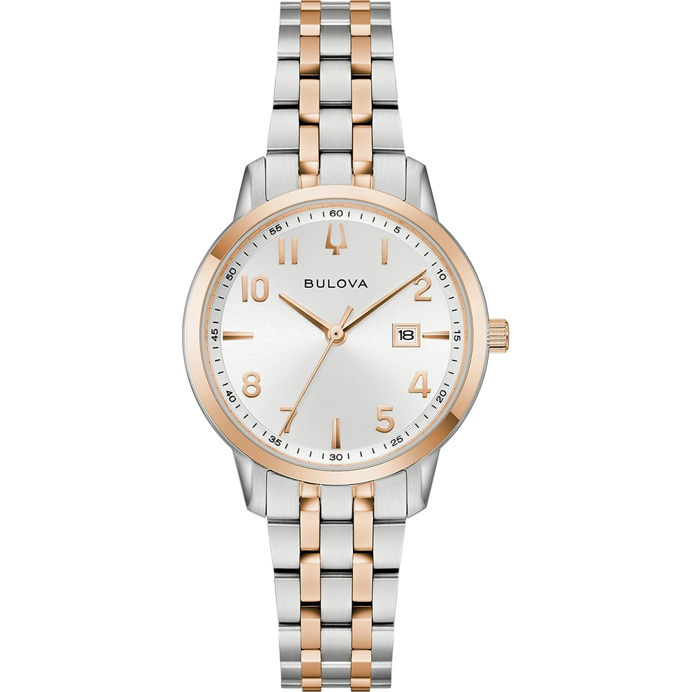 Bulova Classic Quarz, Edelstahl Silber, 31mm Damenuhr 98M140