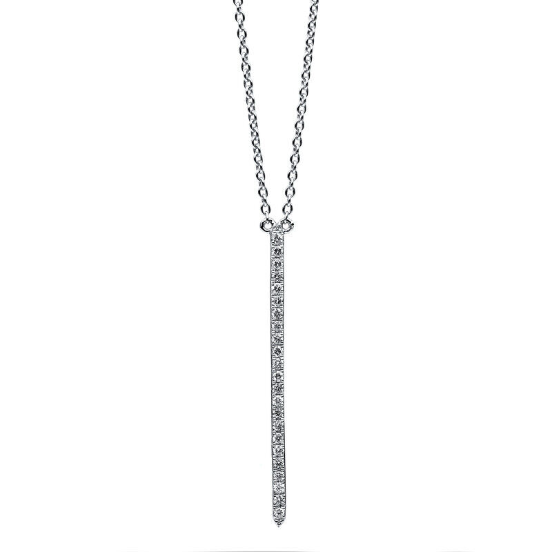 4b529w Collier 750er Weißgold 14kt 23 Brill. 0,14ct