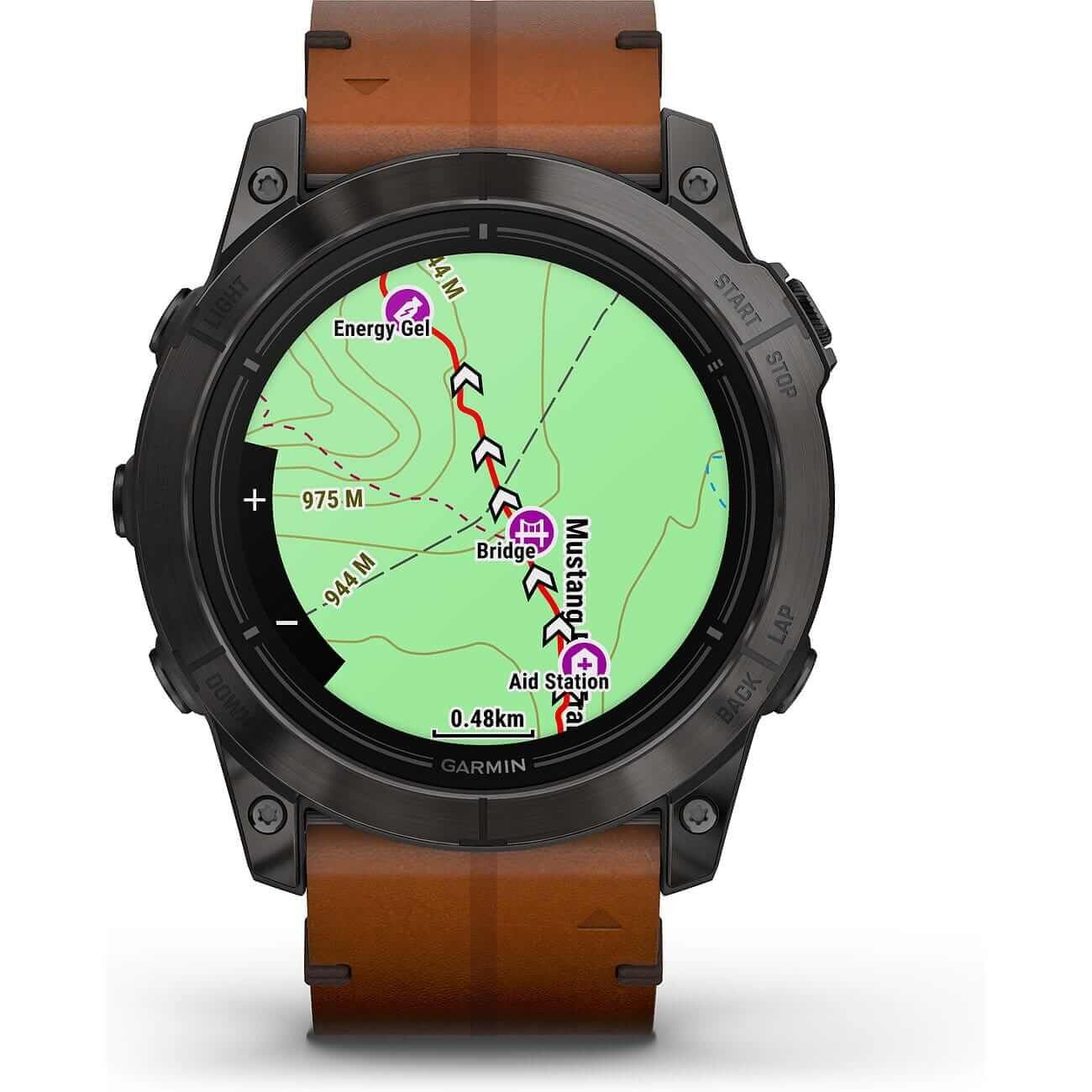 Garmin Epix™ Pro Gen 2 Sapphire 51mm Schwarz/Carbongrau Titan Leder- & Silikonband 010-02804-30