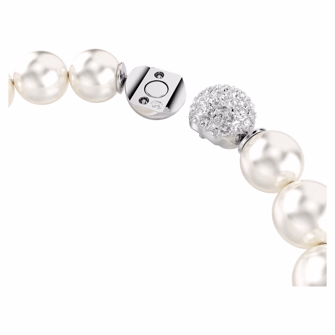 Swarovski  Matrix Armband Kristallperle, Weiß, Rhodiniert