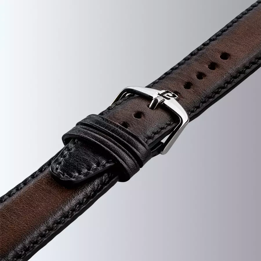 1977 EDMOND Automatique, 40 MM, Cadran Bleu, Bracelet Cuir Marron Men's Watch 1977P01164