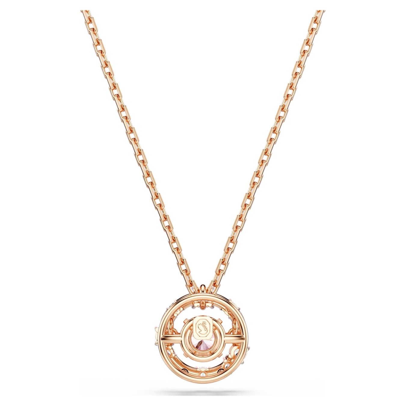 Swarovski  Constella Anhänger Rundschliff, Dancing Stone, Rosa, Roségold-Legierungsschicht