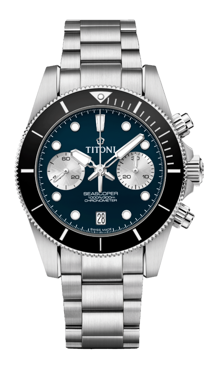 Titoni Seascoper Chronograph Men's Watch 94300 S-BK-731