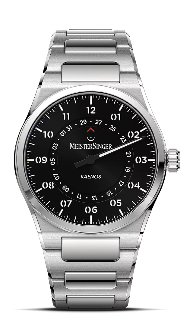 Meister Singer Kaenos Open Date, Automatik, Schwarz Herrenuhr KSOD902
