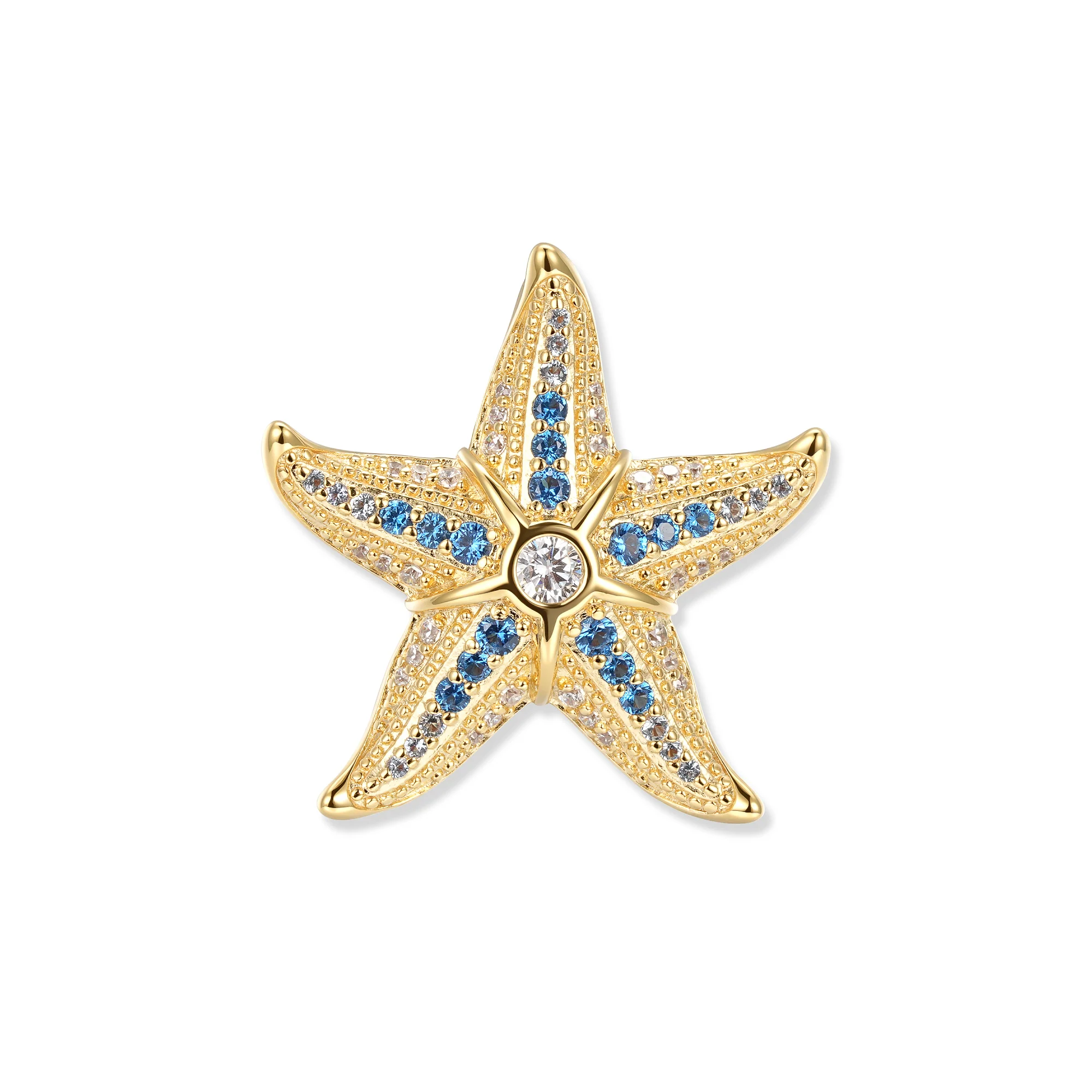 At the time, Svenja Royal starfish pendant with deep blue zirconia and white accents