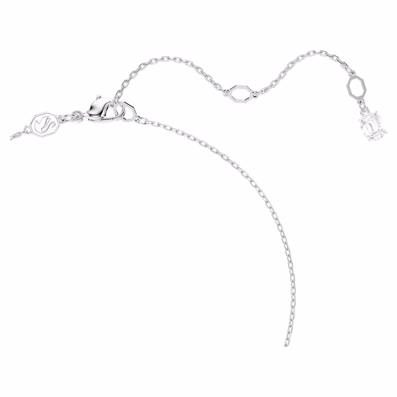 Swarovski Kette Matrix Anhänger Kristallperle, Rundschliff, Weiß, Rhodiniert