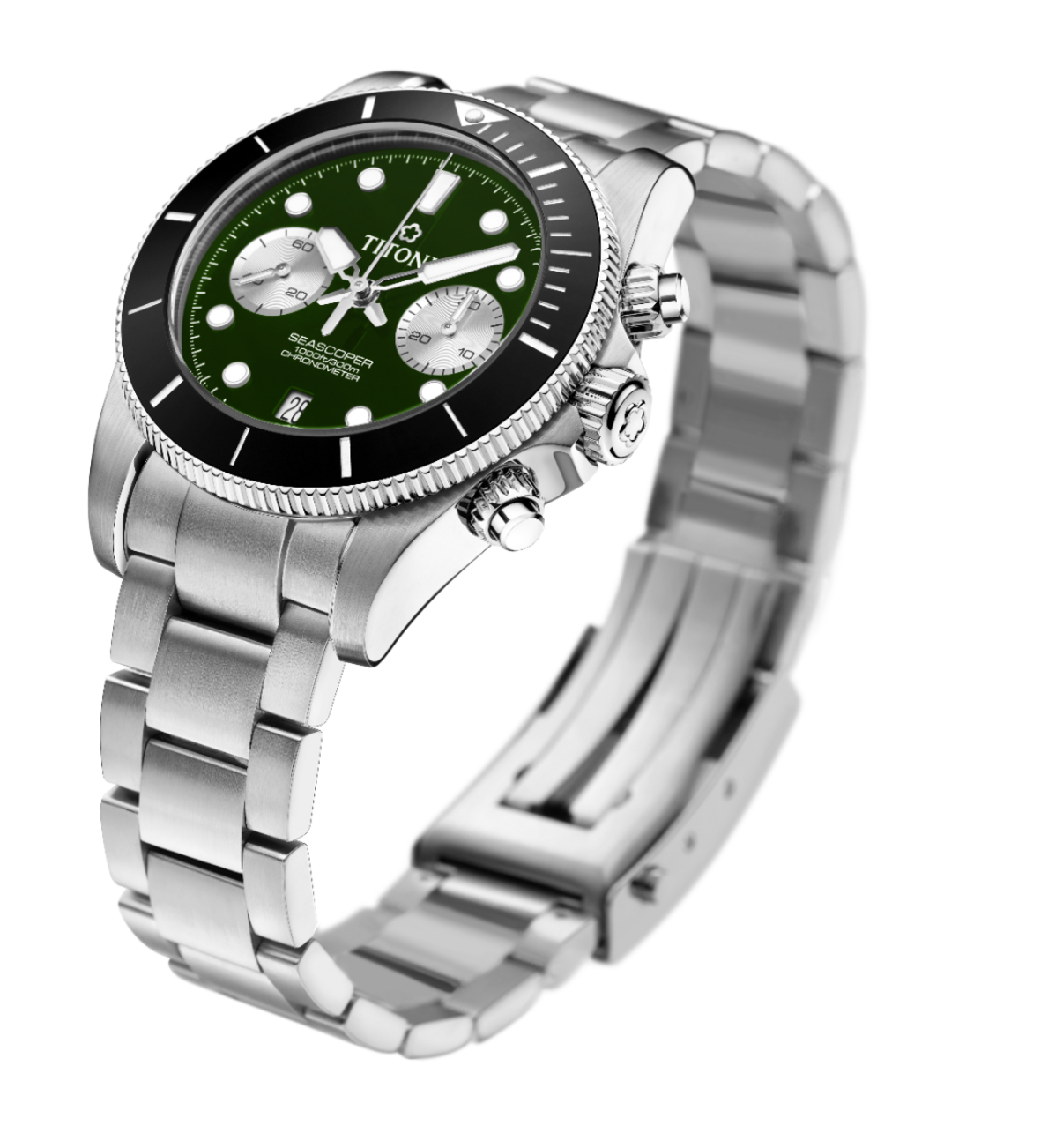 Titoni Seascoper Chronograph Green Men's Watch 94300 S-BK-733 Titoni Seascoper Chronograph Green Men's Watch 94300 S-BK-733